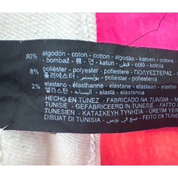 ZARA Womens Size 2 Ecru Straight Leg Jeans High Rise Raw Hem Flare - Picture 11 of 13